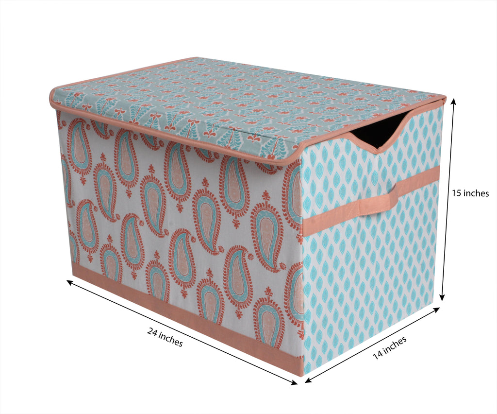 Bacati - Paisley Sophia Girls Nursery Kids Storage Items, Coral/Aqua - Bacati - Nursery/Kids Storage - Bacati