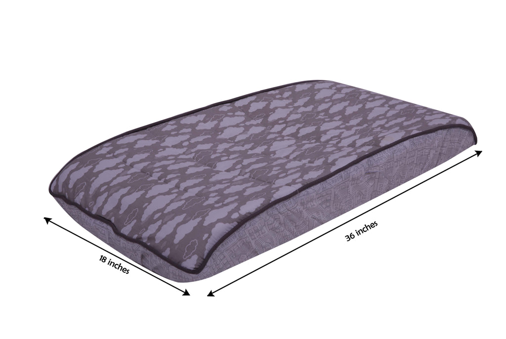 Clouds in the City White/Grey Neutral Quilted Changing Pad Cover - Bacati - Changing pad cover - Bacati