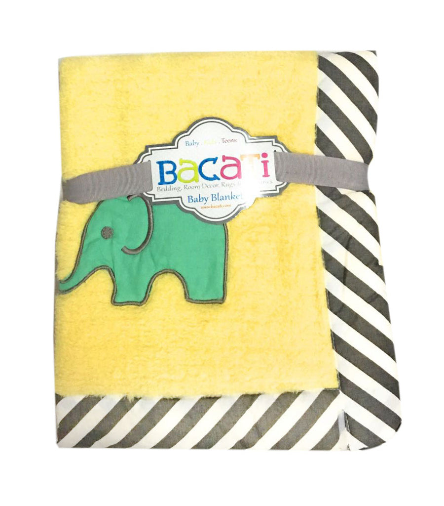 Embroidered Plush Blanket, Elephants Mint/Yellow/Grey with Multiple Options - Bacati - Embroidered Plush Blanket - Bacati