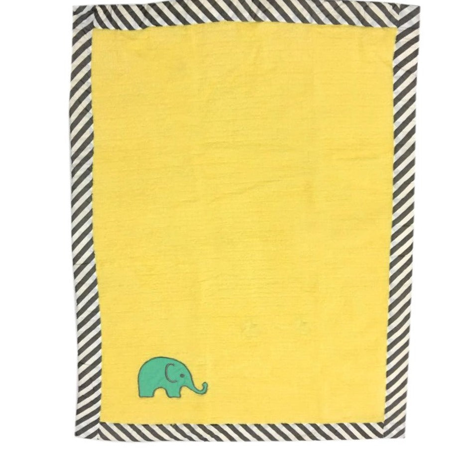 Embroidered Plush Blanket, Elephants Mint/Yellow/Grey with Multiple Options - Bacati - Embroidered Plush Blanket - Bacati