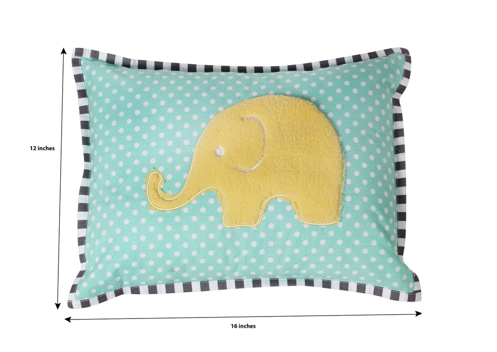 Decorative Pillow, Elephants Mint/Yellow/Grey - Bacati - Dec Pillow or Rocker Dec Pillow - Bacati