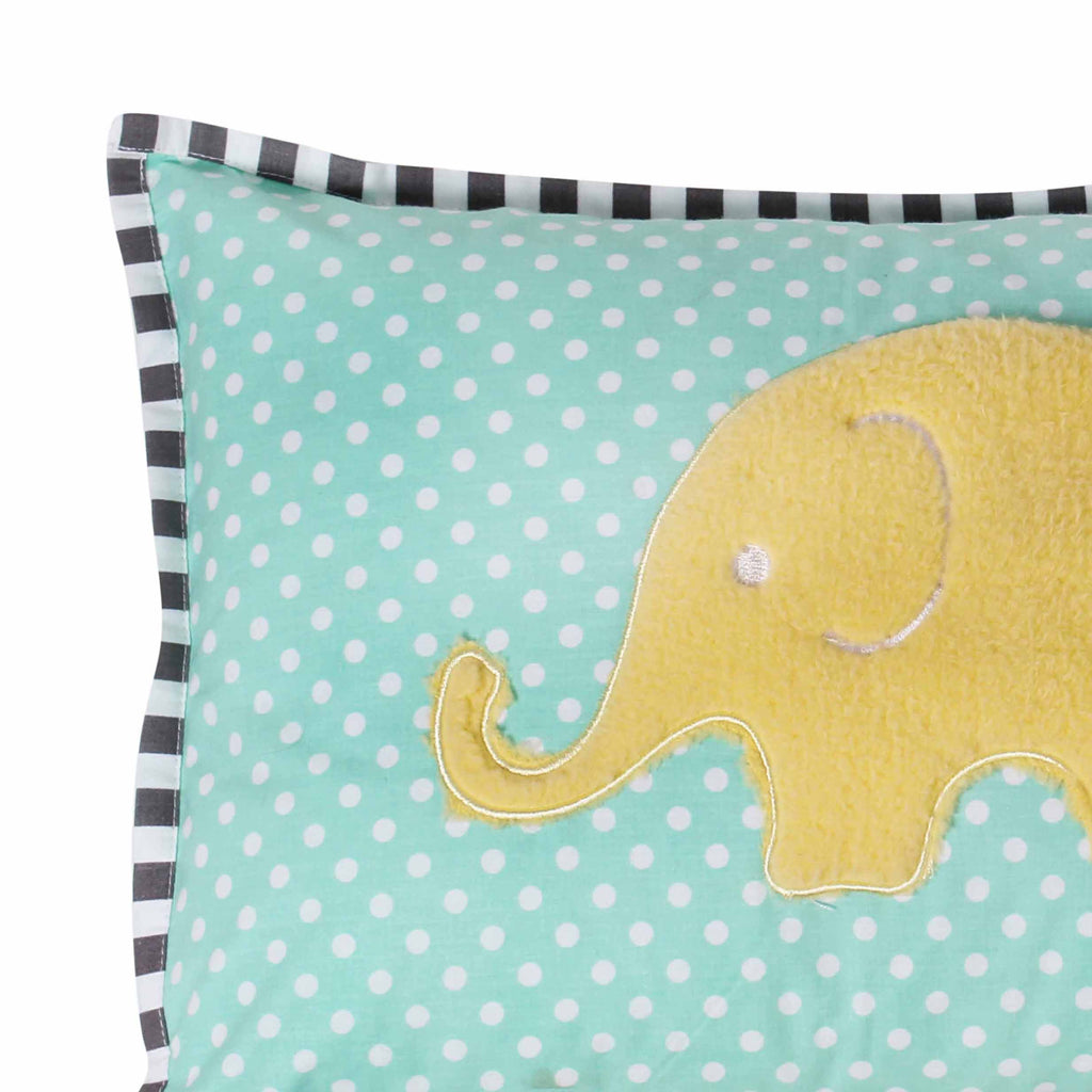Decorative Pillow, Elephants Mint/Yellow/Grey - Bacati - Dec Pillow or Rocker Dec Pillow - Bacati