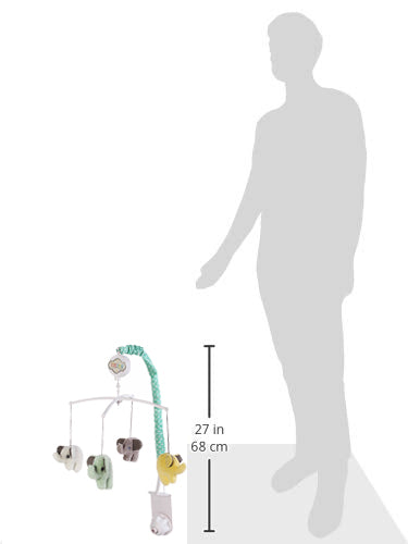 Elephants Mint/Yellow/Grey Musical Baby Crib Mobile - Bacati - Musical Baby Crib Mobile - Bacati