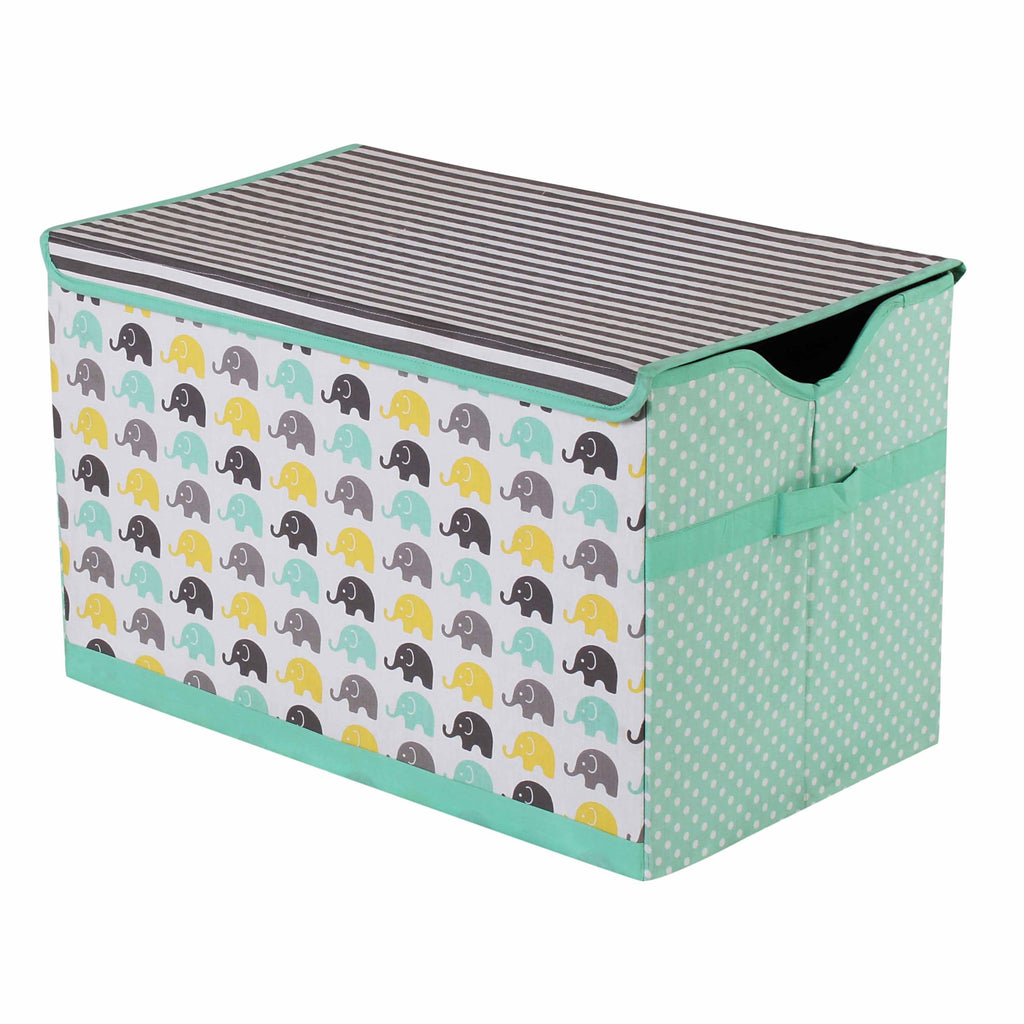 Bacati - Elephants Nursery Storage Items, Mint/Yellow/Grey - Bacati - Nursery/Kids Storage - Bacati