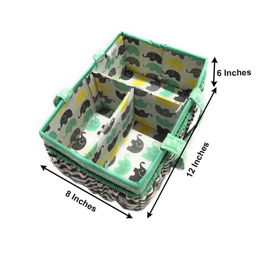 Bacati - Elephants Nursery Storage Items, Mint/Yellow/Grey - Bacati - Nursery/Kids Storage - Bacati