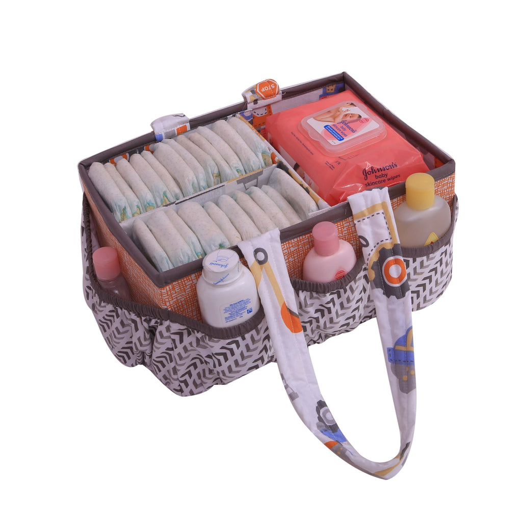 Bacati - Construction, Boys Nursery Kids Storage. Yellow/Orange/Grey/Blue - Bacati - Nursery/Kids Storage - Bacati