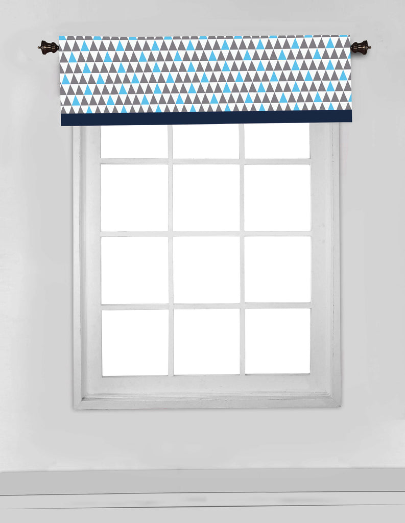 Woodlands Animals Aqua/Navy/Grey Window Curtain Panel/Valance - Bacati - Curtain Panel - Bacati