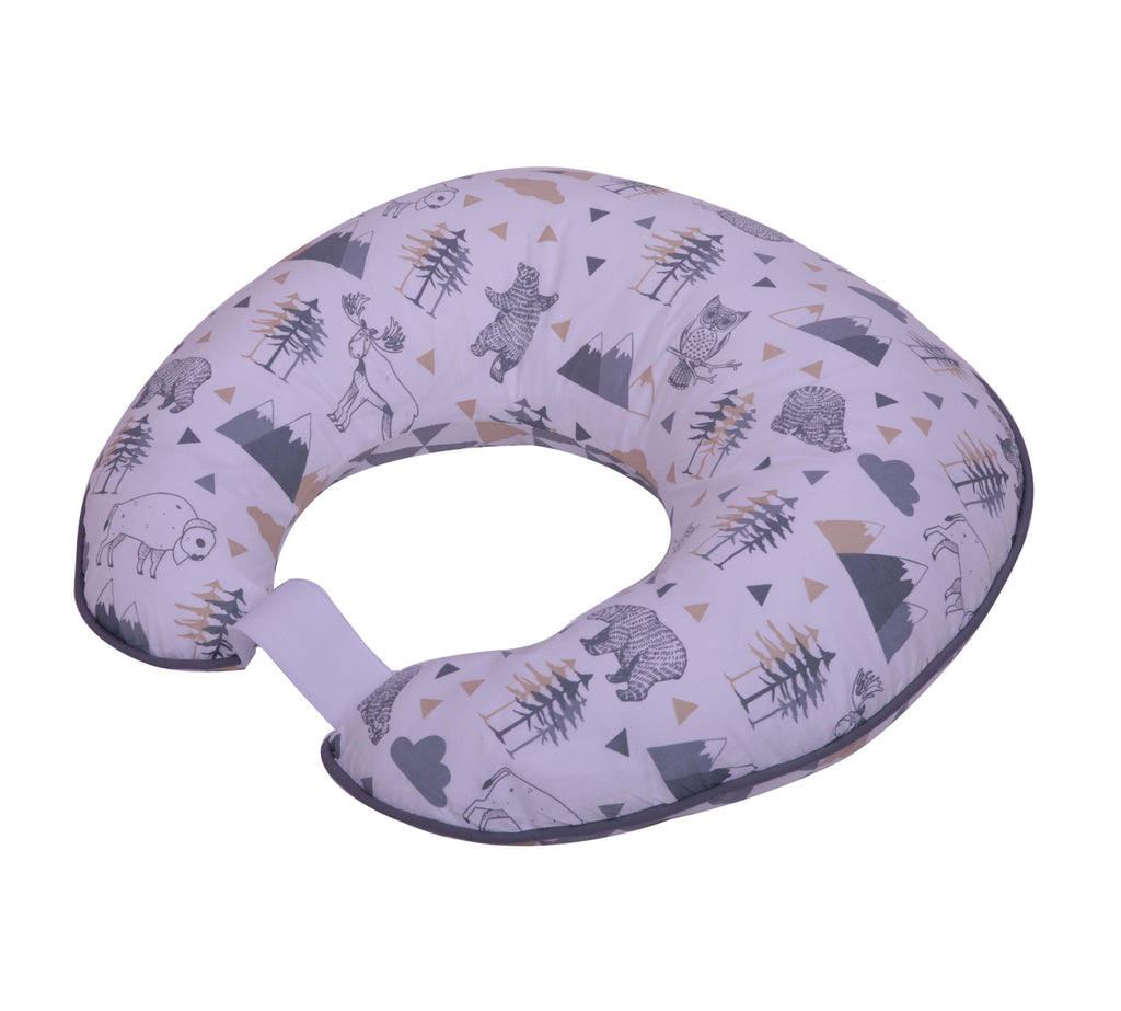 3 pc Nursing/Feeding Pillow Set Woodlands Animals Beige/Grey - Bacati - Nursing Pillow - Bacati