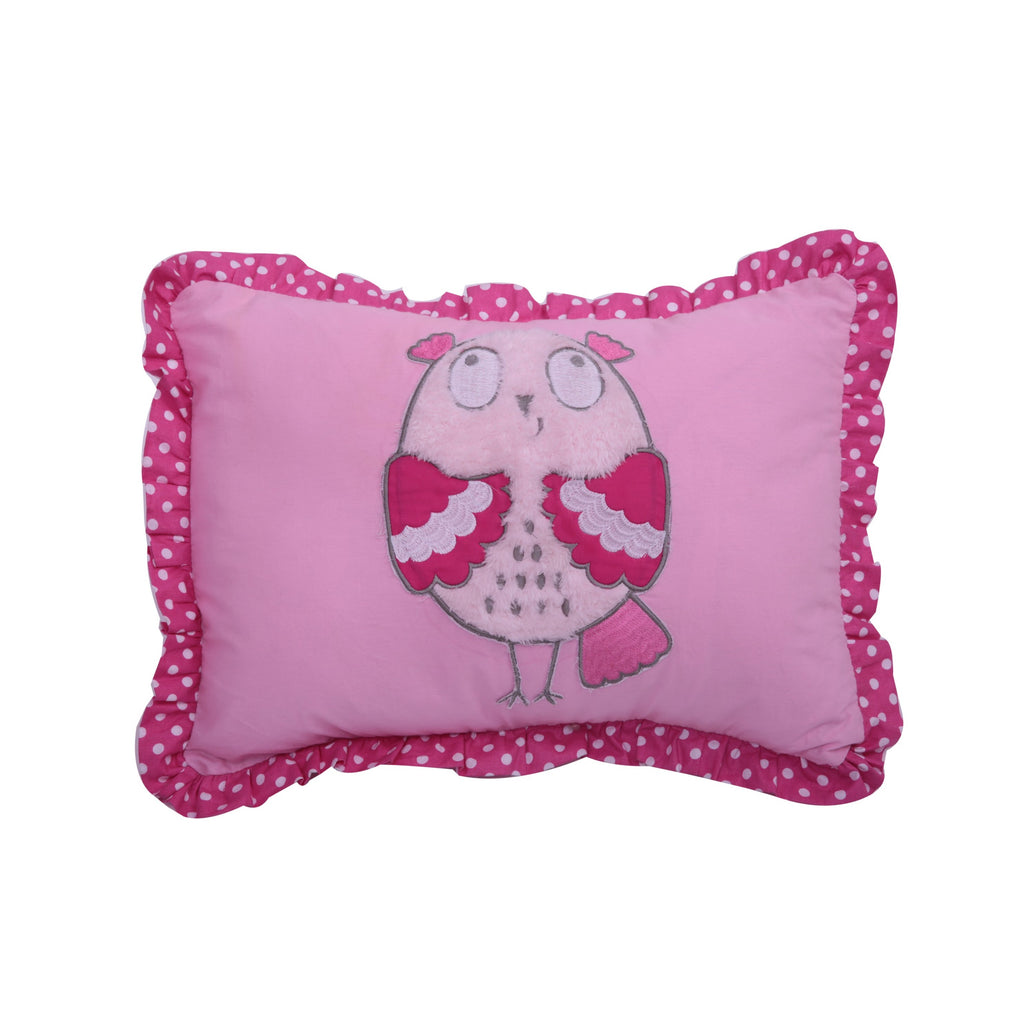 Decorative Pillow, Owls in the Woods Pink/Grey - Bacati - Dec Pillow or Rocker Dec Pillow - Bacati