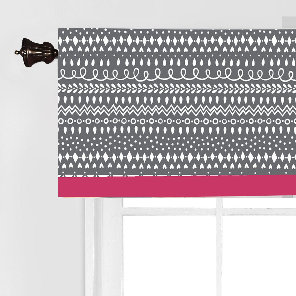 Owls in the Woods Pink/Grey Window Curtain Panel/Valance - Bacati - Curtain Panel - Bacati