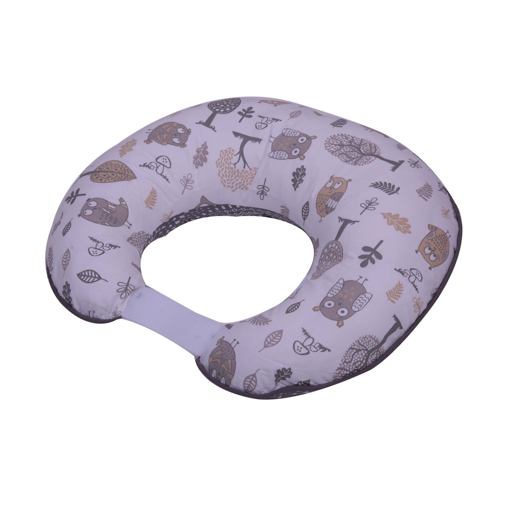 3 pc Nursing/Feeding Pillow Set Owls in the Woods Beige/Grey - Bacati - Nursing Pillow - Bacati