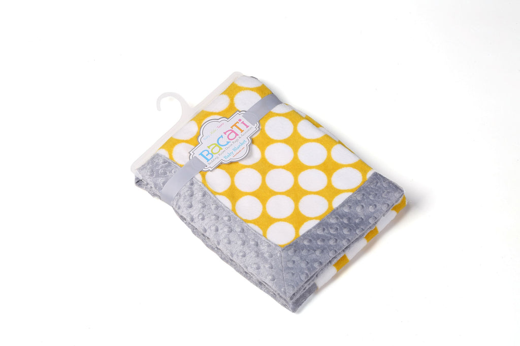 Embroidered Plush Blanket, Elephants Mint/Yellow/Grey with Multiple Options - Bacati - Embroidered Plush Blanket - Bacati
