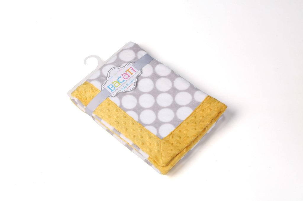 Embroidered Plush Blanket, Elephants Mint/Yellow/Grey with Multiple Options - Bacati - Embroidered Plush Blanket - Bacati