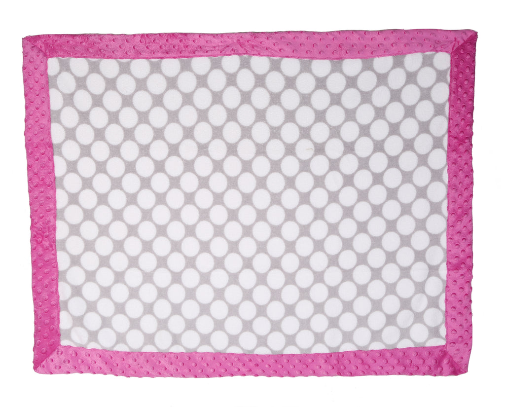 Embroidered Plush Pink Blanket, Elephants Pink/Grey with Multiple Options - Bacati - Embroidered Plush Blanket - Bacati