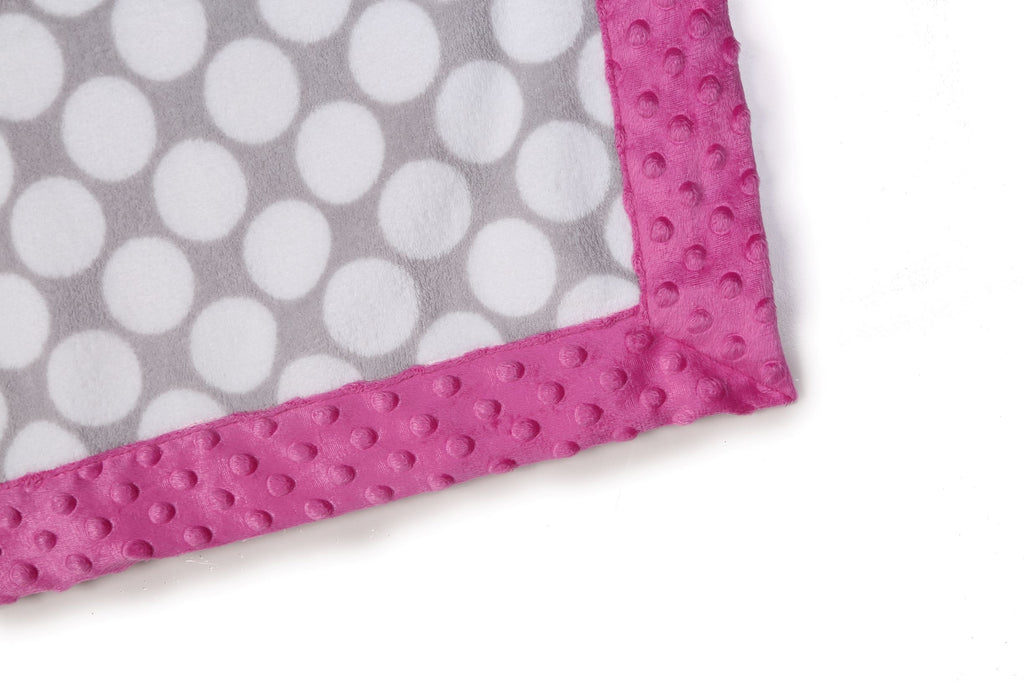 Embroidered Plush Pink Blanket, Elephants Pink/Grey with Multiple Options - Bacati - Embroidered Plush Blanket - Bacati