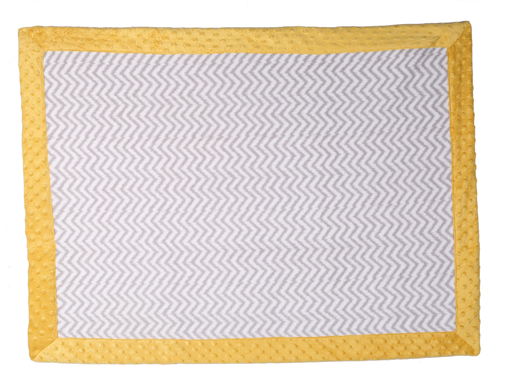 Embroidered Plush Blanket, Elephants Mint/Yellow/Grey with Multiple Options - Bacati - Embroidered Plush Blanket - Bacati