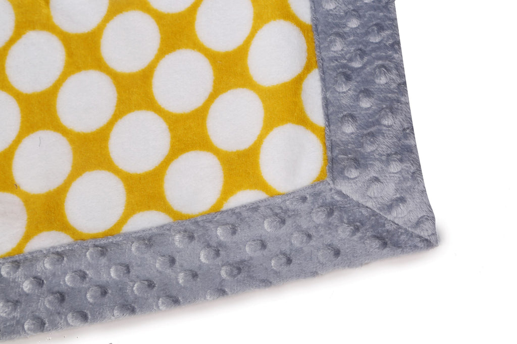 Embroidered Plush Blanket, Elephants Mint/Yellow/Grey with Multiple Options - Bacati - Embroidered Plush Blanket - Bacati