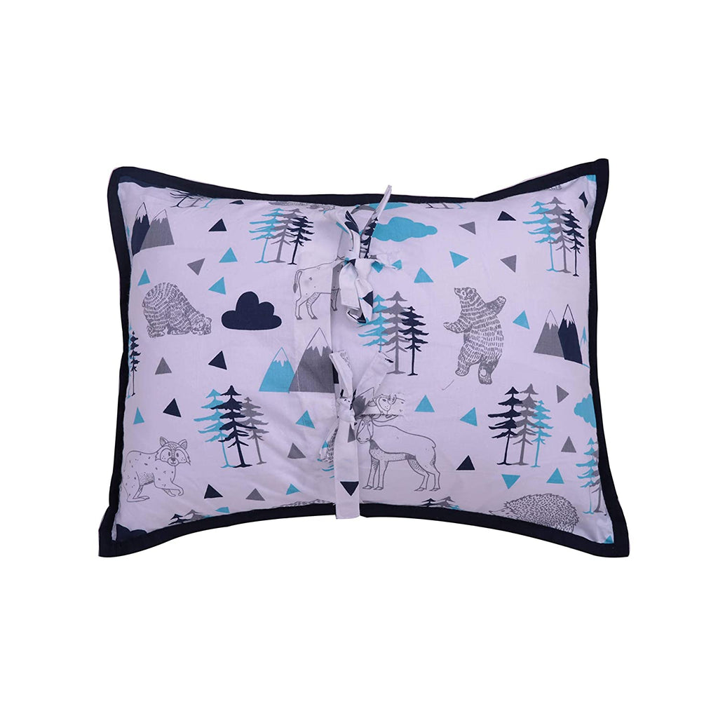 Decorative Pillow, Woodlands Aqua/Navy/Grey - Bacati - Dec Pillow or Rocker Dec Pillow - Bacati