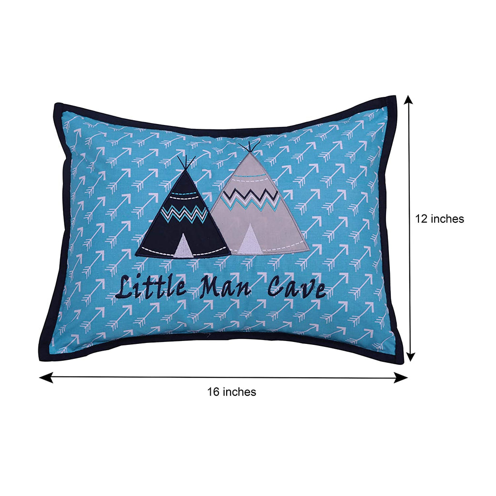 Decorative Pillow, Woodlands Aqua/Navy/Grey - Bacati - Dec Pillow or Rocker Dec Pillow - Bacati