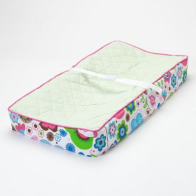 Botanical Pink/Aqua/Fuchsia/Green Girls Quilted Changing Pad Cover - Bacati - Changing pad cover - Bacati