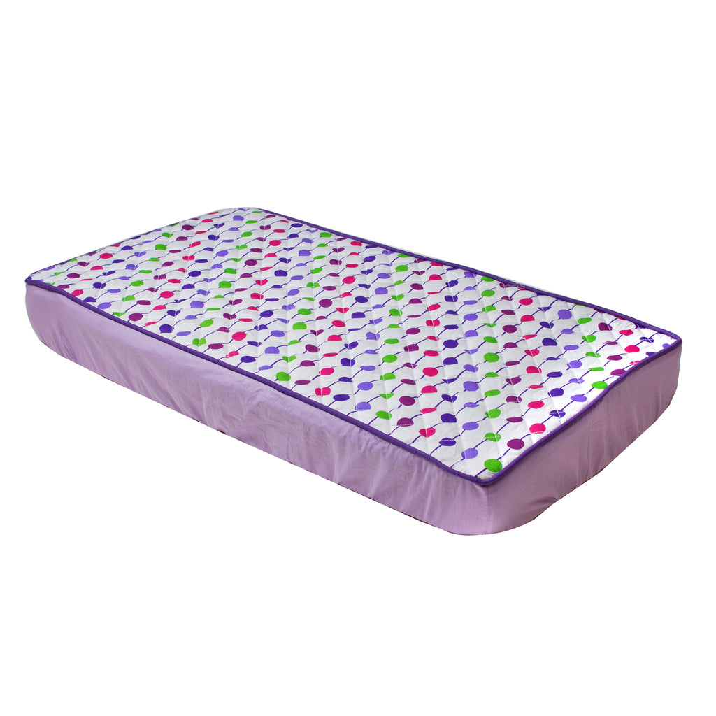 Botanical Purple/Lilac/Green/Plum Girls Quilted Changing Pad Cover - Bacati - Changing pad cover - Bacati