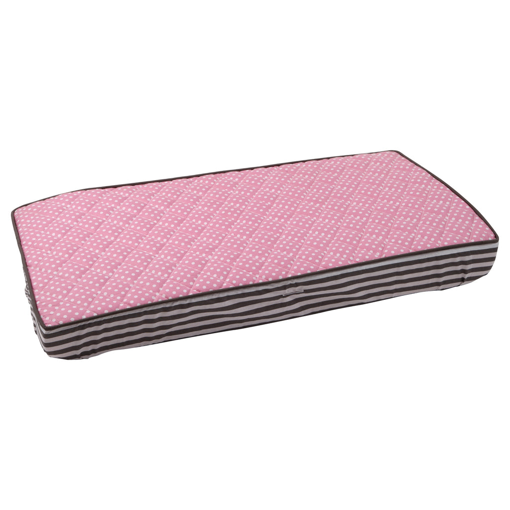 Elephants Pink/Grey Quilted Changing Pad Cover - Bacati - Changing pad cover - Bacati