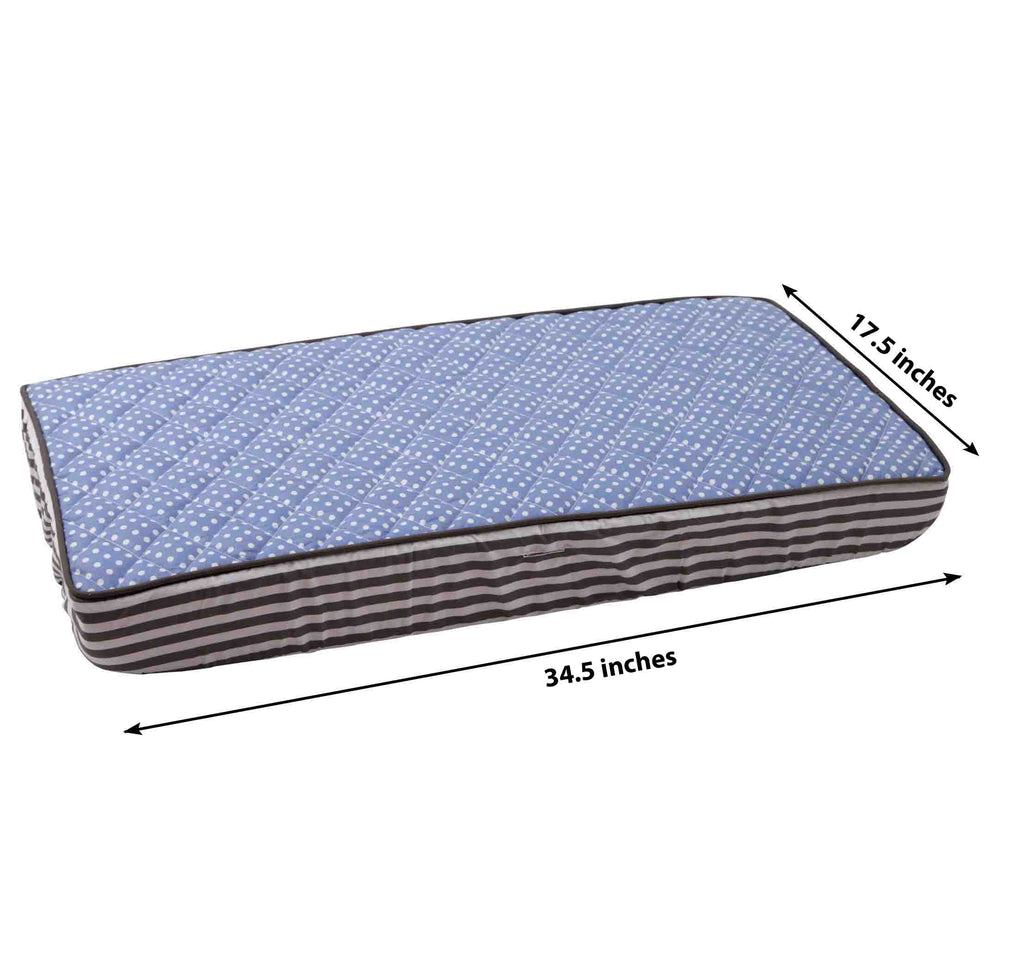 Elephants Blue/Grey Quilted Changing Pad Cover - Bacati - Changing pad cover - Bacati