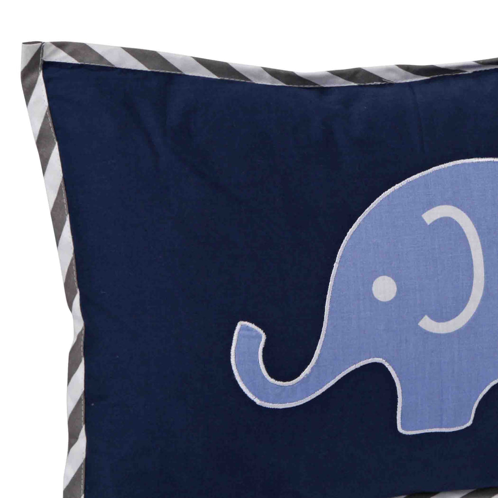Decorative Pillow, Elephants Blue/Grey - Bacati - Dec Pillow or Rocker Dec Pillow - Bacati