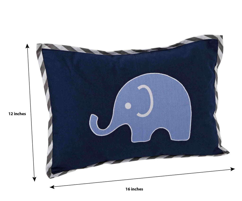 Decorative Pillow, Elephants Blue/Grey - Bacati - Dec Pillow or Rocker Dec Pillow - Bacati