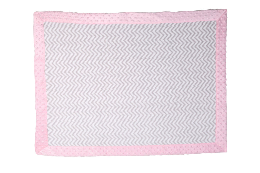 Embroidered Plush Pink Blanket, Elephants Pink/Grey with Multiple Options - Bacati - Embroidered Plush Blanket - Bacati