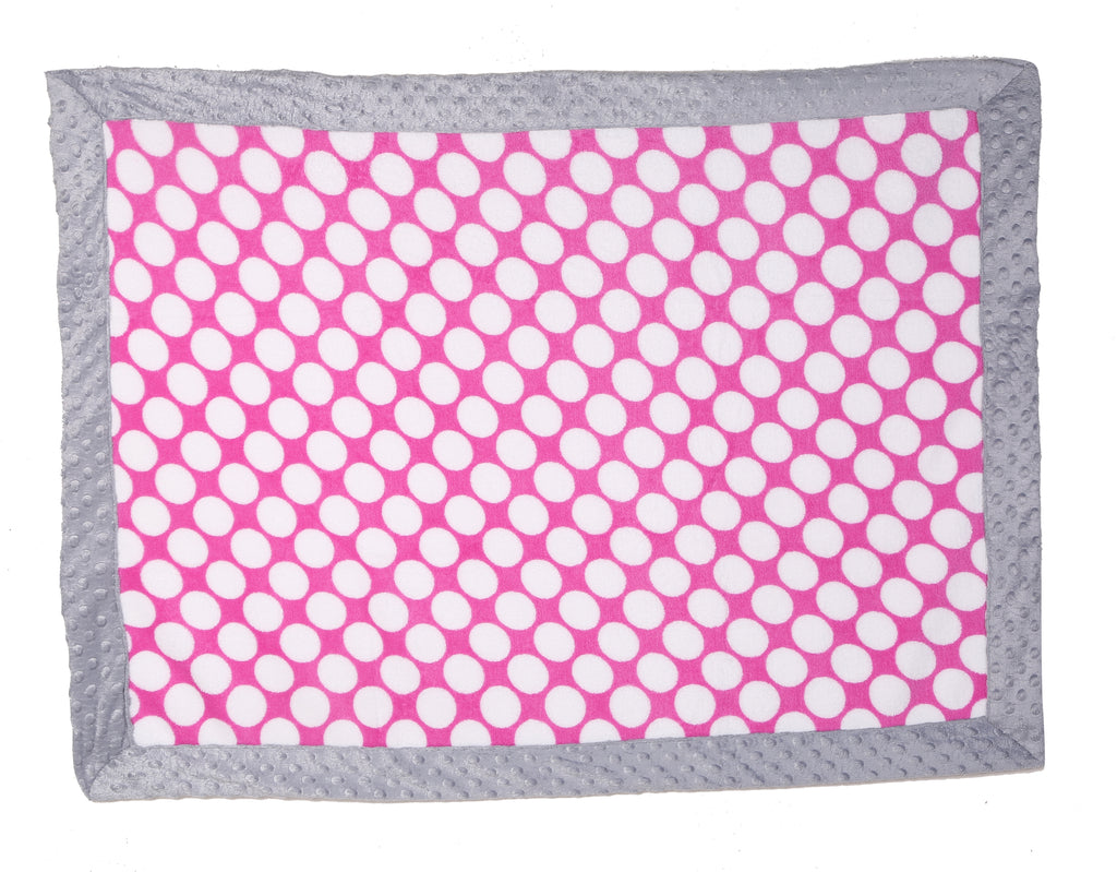 Embroidered Plush Pink Blanket, Elephants Pink/Grey with Multiple Options - Bacati - Embroidered Plush Blanket - Bacati
