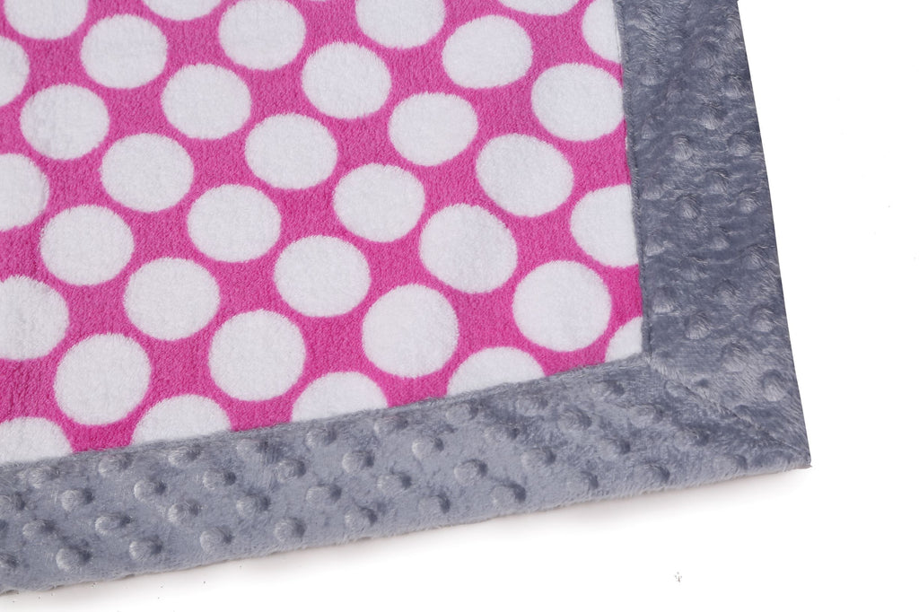 Embroidered Plush Pink Blanket, Elephants Pink/Grey with Multiple Options - Bacati - Embroidered Plush Blanket - Bacati