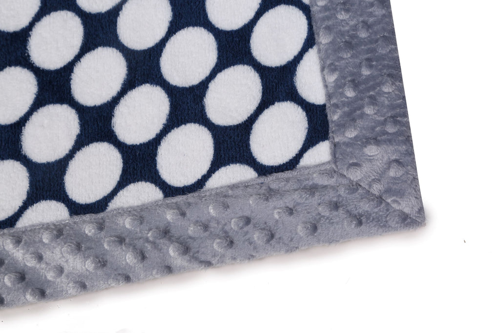 Embroidered Plush Blanket, Elephants Blue/Grey with Multiple Options - Bacati - Embroidered Plush Blanket - Bacati