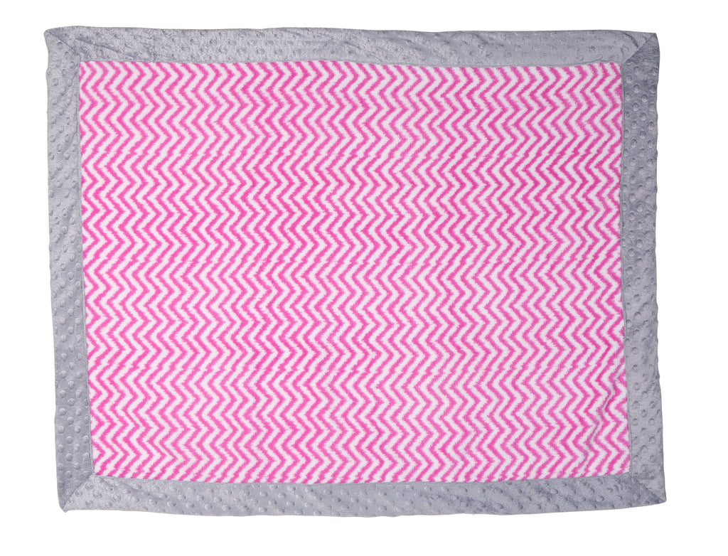 Embroidered Plush Pink Blanket, Elephants Pink/Grey with Multiple Options - Bacati - Embroidered Plush Blanket - Bacati