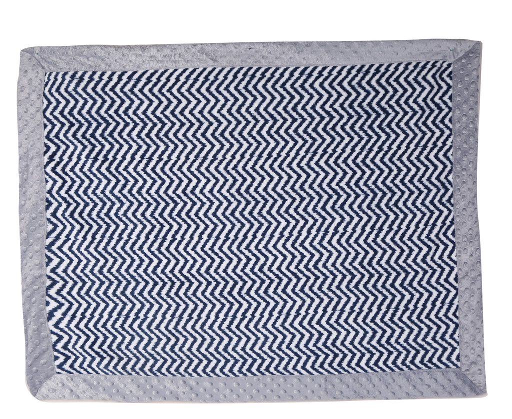 Embroidered Plush Blanket, Elephants Blue/Grey with Multiple Options - Bacati - Embroidered Plush Blanket - Bacati