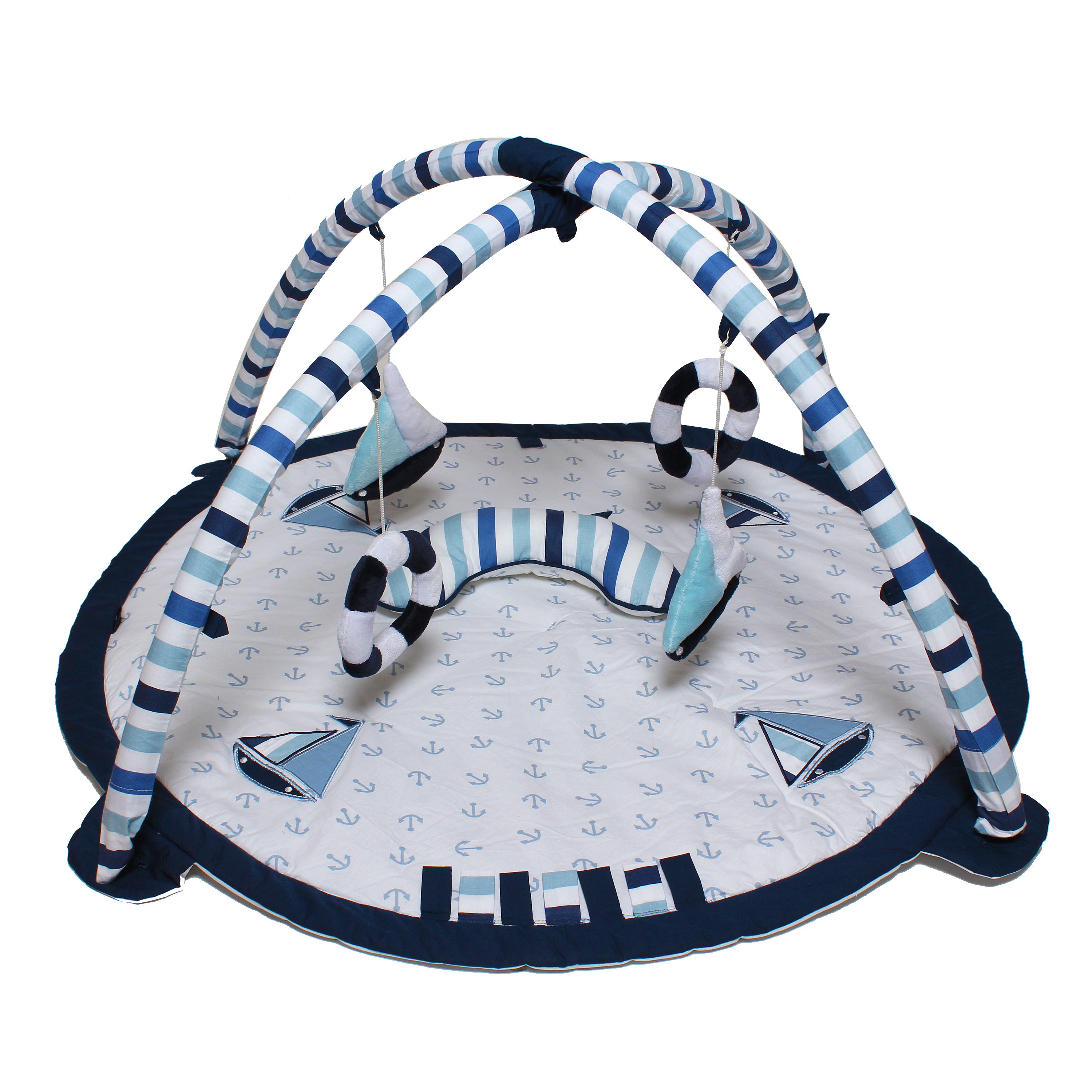 Bacati Playmat/Baby Activity Gym with Mat, Little Sailor, Blue/Navy