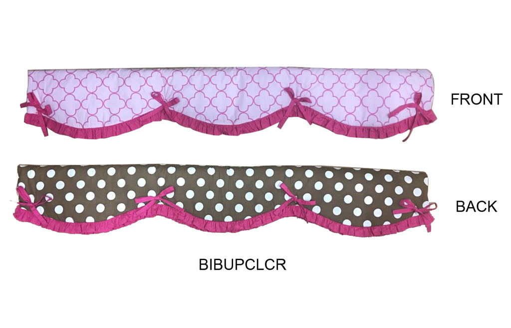 Long/Small Crib Rail Guard Covers Cotton Butterflies/Ladybugs, Pink/Fuchsia/Chocolate - Bacati - Crib Rail Guard - Bacati