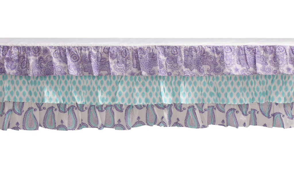 Paisley Isabella Lilac/Purple/Aqua Girls Crib Bedding Set - Bacati - Crib Bedding Set - Bacati