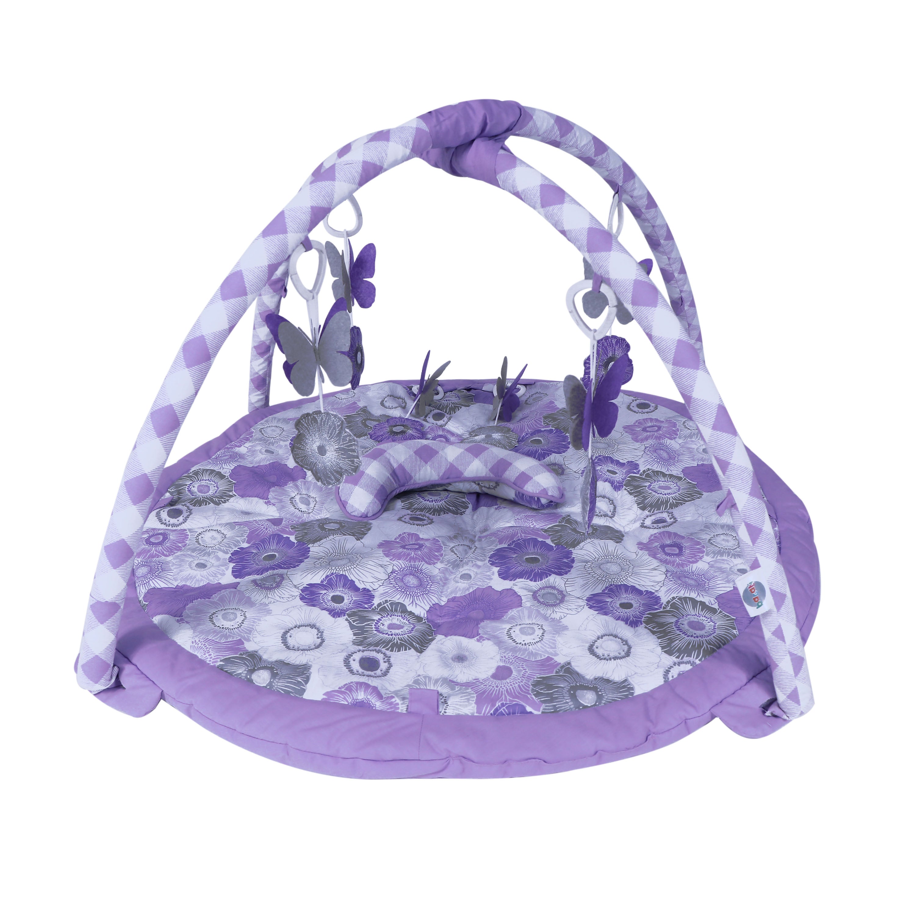 Bacati Playmat/Baby Activity Gym with Mat, Watercolors Floral Purple