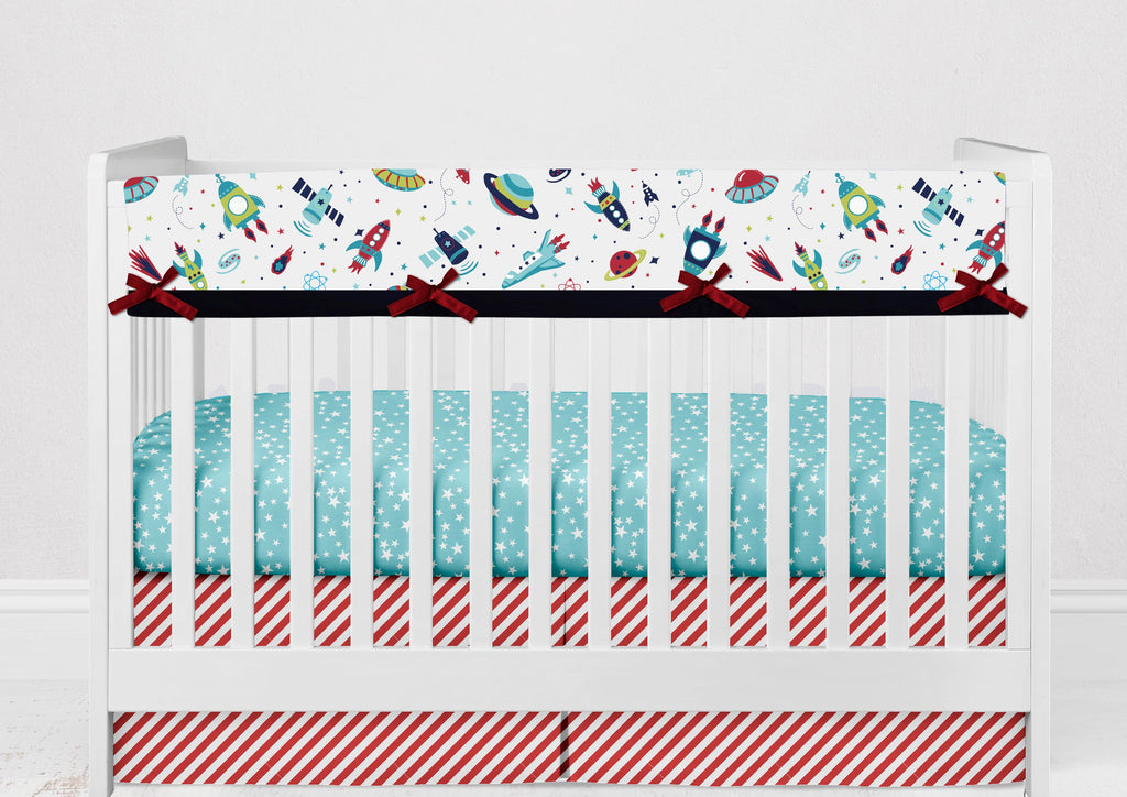 Airspace Aqua/Navy/Green/Red Boys Crib Bedding Set - Bacati - Crib Bedding Set - Bacati