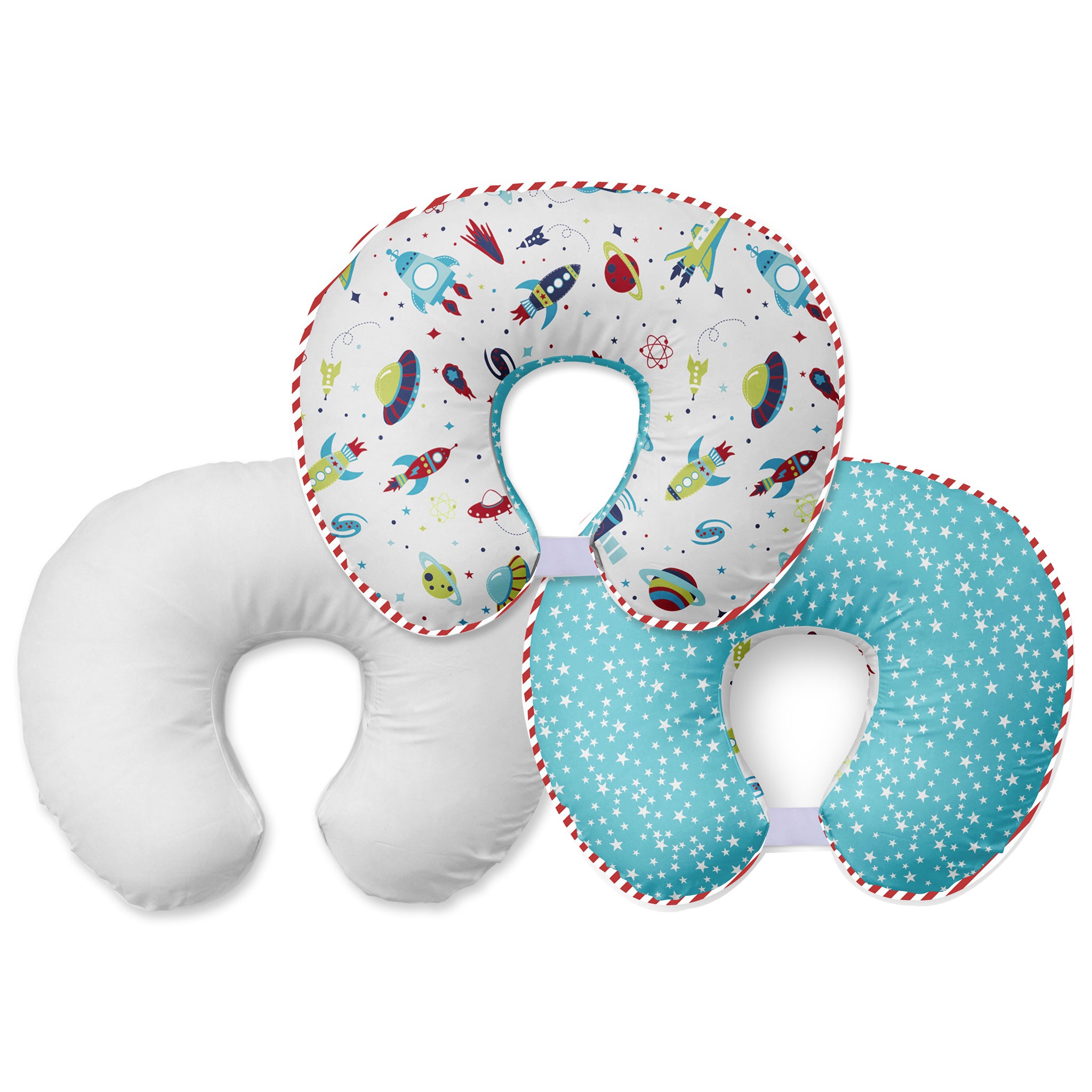 Bacati 3 pc Nursing Feeding Pillow Set Space Boys