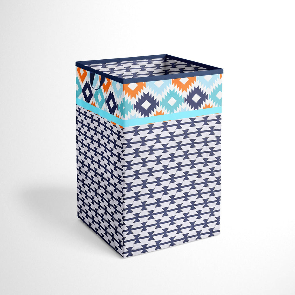 Bacati - Aztec Liam, Boys Nursery Kids Storage. Aqua/Orange/Navy - Bacati - Nursery/Kids Storage - Bacati