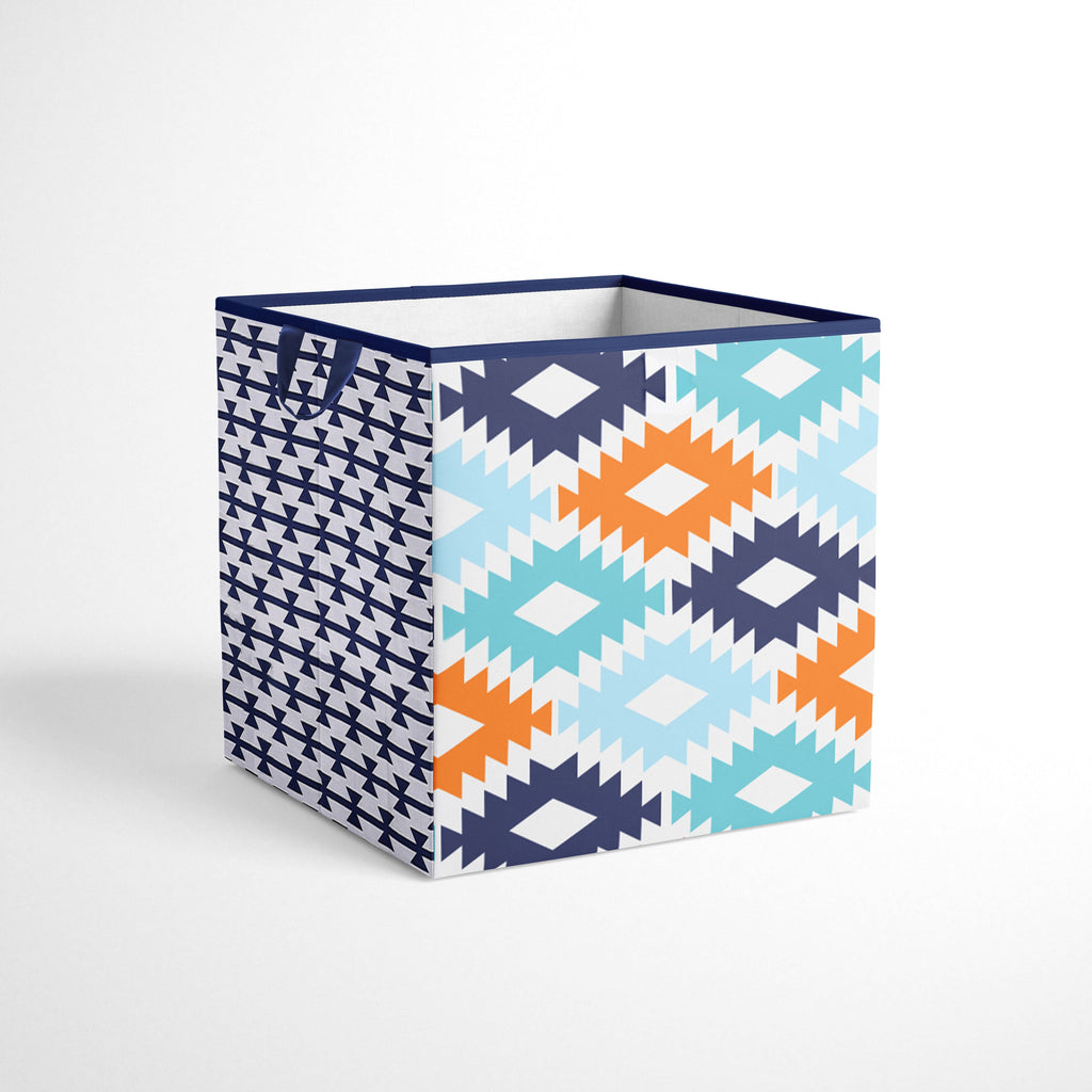 Bacati - Aztec Liam, Boys Nursery Kids Storage. Aqua/Orange/Navy - Bacati - Nursery/Kids Storage - Bacati
