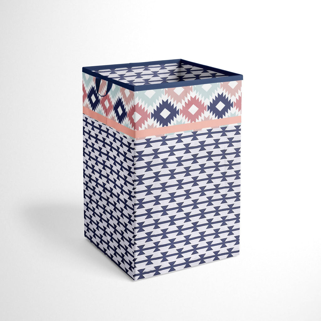 Aztec Emma Girls Nursery Kids Storage. Coral/Mint/Navy - Bacati - Nursery/Kids Storage - Bacati