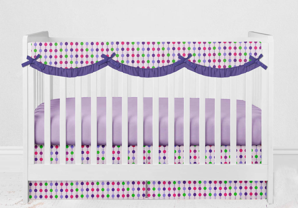 Crib Rail Guard Covers Cotton, Botanical, Purple/Lilac/Green/Plum - Bacati - Crib Rail Guard - Bacati