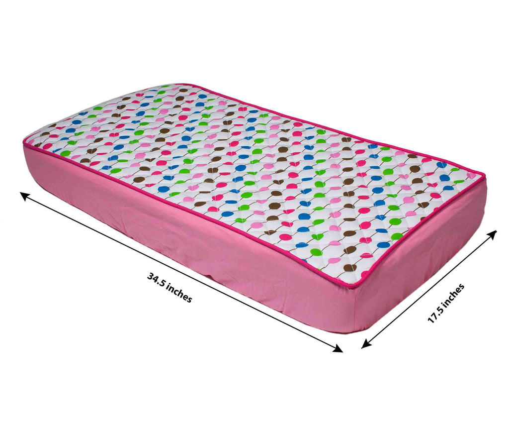 Botanical Pink/Aqua/Fuchsia/Green Girls Quilted Changing Pad Cover - Bacati - Changing pad cover - Bacati
