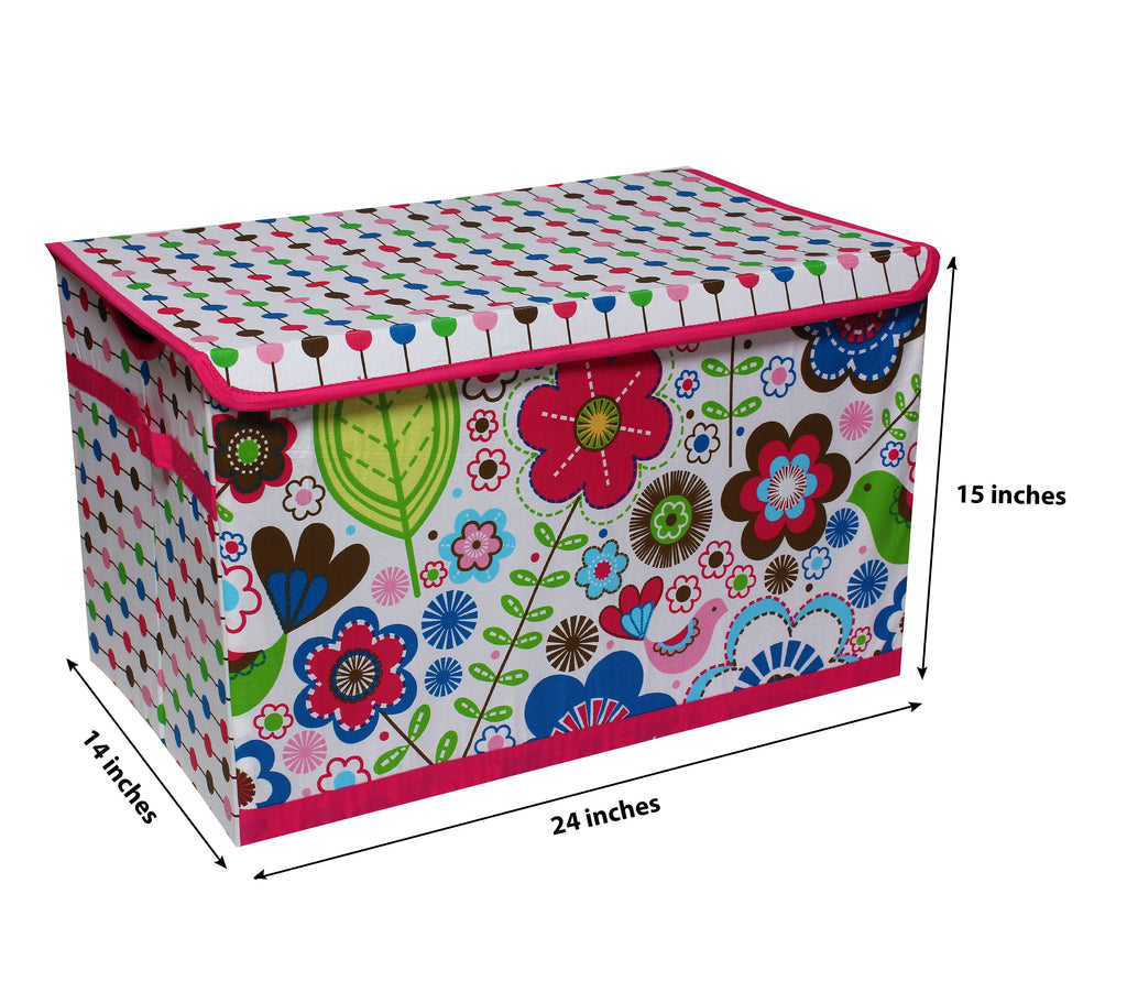 Bacati - Botanical, Girls Nursery Kids Storage. Pink/Aqua/Fuchsia/Green - Bacati - Nursery/Kids Storage - Bacati