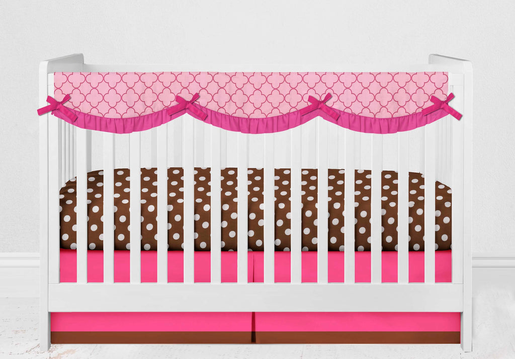 Butterflies Pink/Chocolate Girls Crib Bedding Set - Bacati - Crib Bedding Set - Bacati