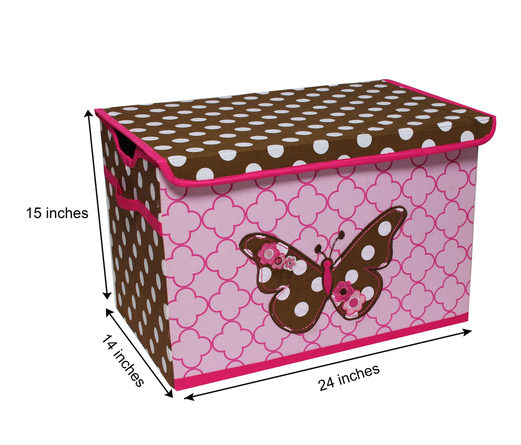 Bacati - Butterflies Girls Nursery Kids Storage Items, Pink/Chocolate - Bacati - Nursery/Kids Storage - Bacati