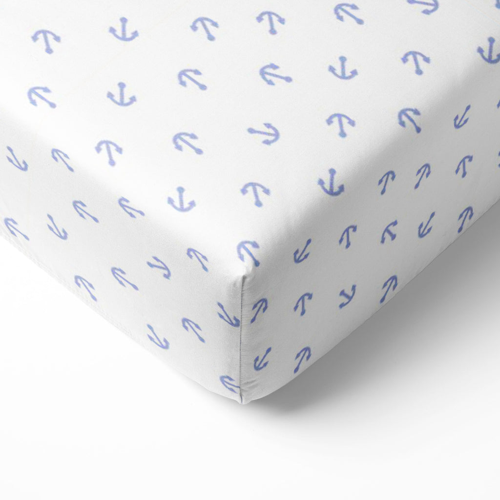 Little Sailor Anchor Blue/Navy Boys Crib Bedding Set - Bacati - Crib Bedding Set - Bacati